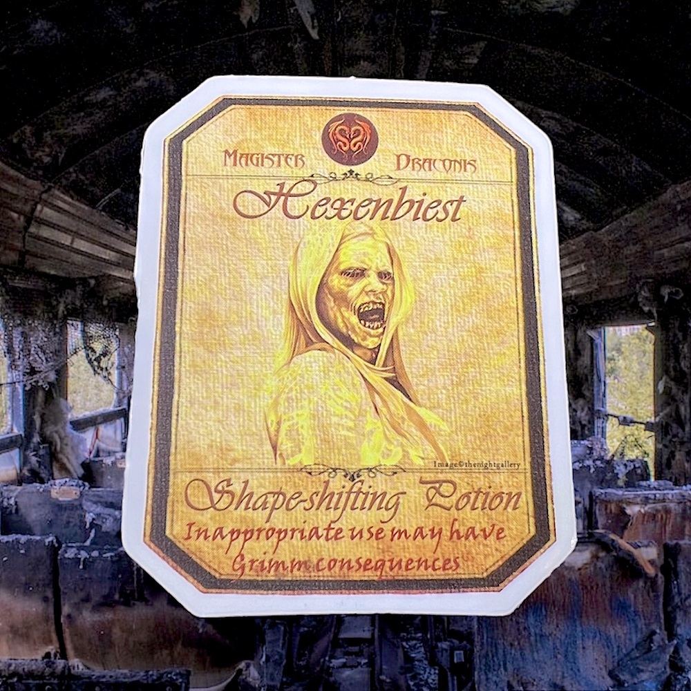 SHAPESHIFTER Witchy Sorceress Supreme Potion B0ttle Label Sticker Spell Occult